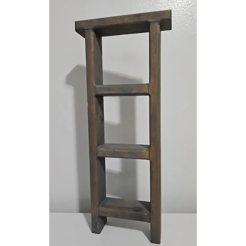 Wooden Trinket Ladder Display Shelf Farmhouse Country Cottagecore Wall Hanging